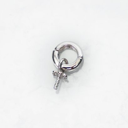 S925, Pearl Drop, Stencil Flower with Ring Hinge Clasp