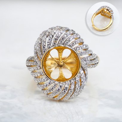 S925,ฺ Feather Paradise Pearl Ring Collection