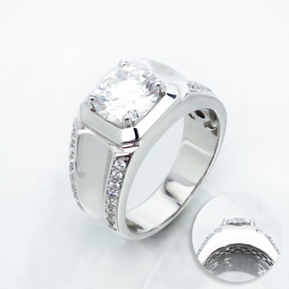 (GRA) 3.0 ct., Moissanite, Round Brilliant