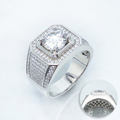 (GRA) 3.0 ct., Moissanite, Round Brilliant