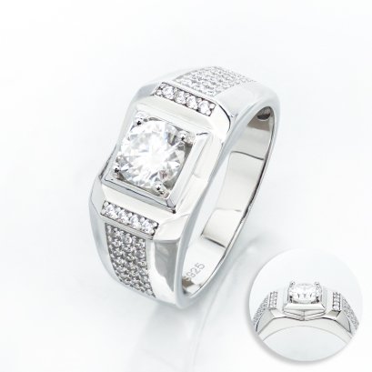 (GRA) 1.0 ct., Moissanite, Round Brilliant