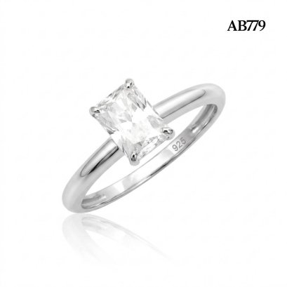(GRA), Moissanite Radiant Cut (1.0ct/D/VVS1/Ex) Four Prongs Solitaire Moissanite Ring