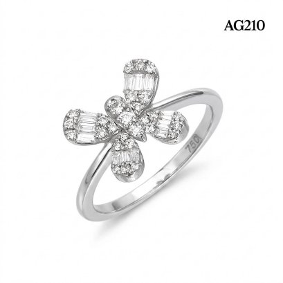 18K Gold, Laboratory Grown Diamond, Butterfly Ring