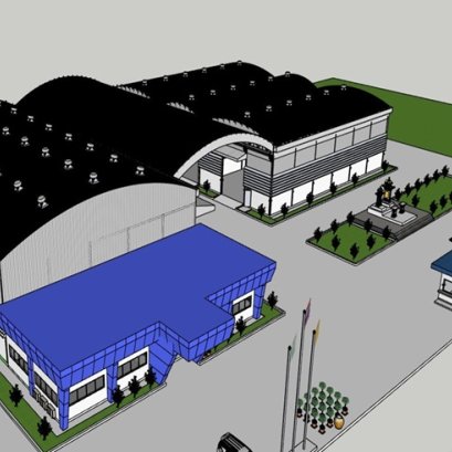 ภาพทีมรับเหมาก่อสร้างกำลังดำเนินงานในไซต์ก่อสร้างจริง โดยมีเครื่องจักรและอุปกรณ์ครบครัน สะท้อนความเป็นมืออาชีพและมาตรฐานงานก่อสร้าง