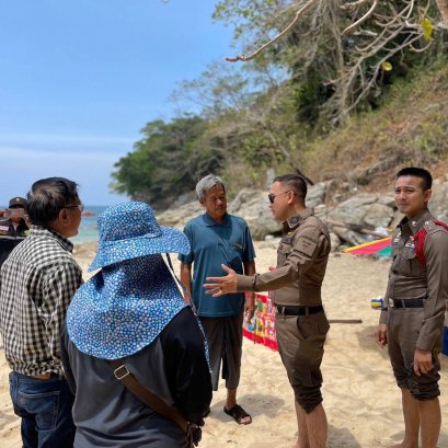 ผกก.สภ.กมลานำกำลัง สภ.กมลาร่วมกับอบต.กมลา​ ลงพื้นที่ตรวจสอบการลักลอบประกอบกิจการร่มเตียงบริเวณชายหาดแหลมสิงห์