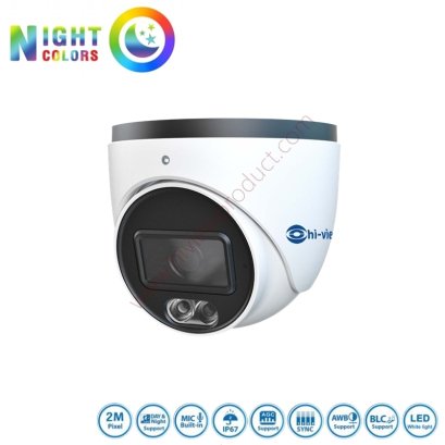 HA-923D20ML กล้องวงจรปิดไฮวิว 2 ล้านพิกเซล บันทึกภาพสี 24 ชั่วโมง มีไมค์ในตัว บันทึกภาพและเสียง ใช้งานภายใน (Hiview Dome Camera Night Color Mic-Built-in 2 MP 3 in 1)