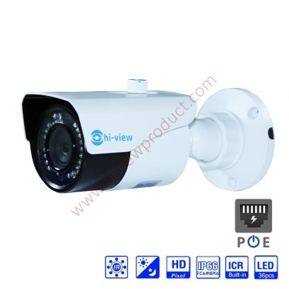 HP-97B20E2 กล้องวงจรปิดไฮวิว ระบบไอพี 2 ล้านพิกเซล ใช้งานภายนอกและภายใน Hiview Bullet IP Camera PoE 2 MP