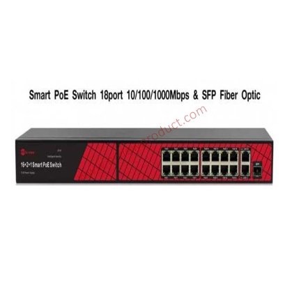 Smart PoE Switch 18port 10/100/1000Mbps &amp; SFP Fiber Optic
