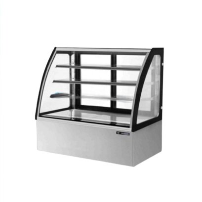 ตู้โชว์เค้กกระจกโค้ง 3 ชั้นวาง กว้าง 150 ซม. สีสแตนเลส SANDEN 19.4 คิว SKC-1503G