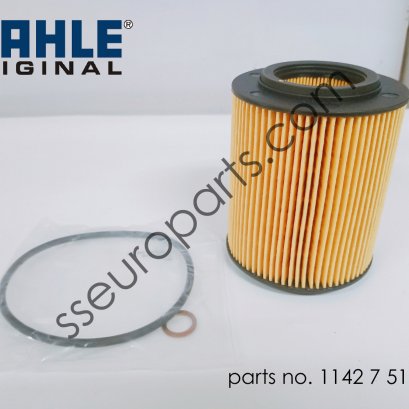 ชุดไส้กรองน้ำมันเครื่อง หมายเลขชิ้นส่วน: 11427512300 7512300 MAHLE OX 154/1 D