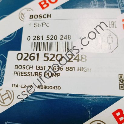 High-pressure pump Part number: 13517636881 7636881 BOSCH 0 261 520 248