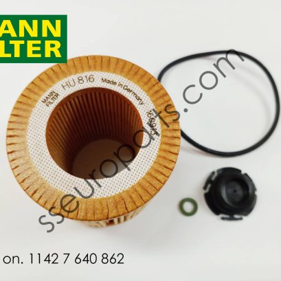 ชุดไส้กรองน้ำมันเครื่อง หมายเลขชิ้นส่วน: 11427640862 7640862 , 11427953125 7953125 MANN FILTER HU 816 X HU 816 Z KIT