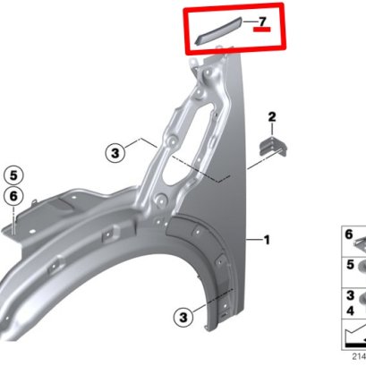 Moulding, side panel, front right Part number: 51139803778 9803778 5113 9 803 778 MINI