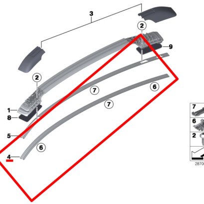 Roof moulding left Part number: 51137250401 7250401 5113 7 250 401