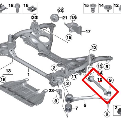 ปีกนก ด้านซ้าย หมายเลขชิ้นส่วน: 32106852991 6852991 3210 6 852 991 31126852991  Lemforder