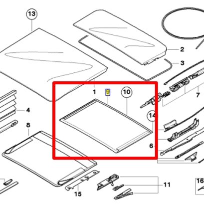 Supended headliner, rear Part number: 54137199488 7199488 5413 7 199 488