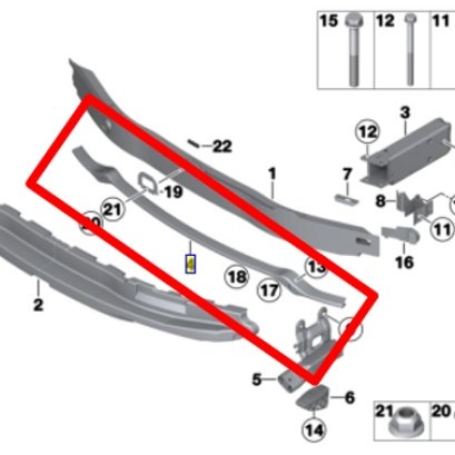 Carrier, bumper, front bottom Part number: 51647266325 7266325 5164 7 266 325