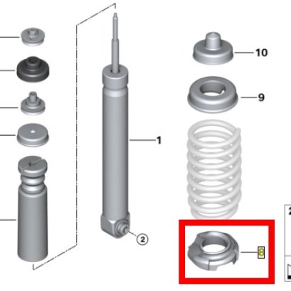 Spring pad lower Part number: 33532283888 2283888 3353 2 283 888