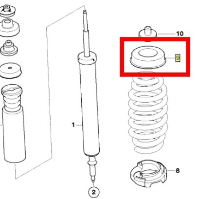 Spring pad upper Part number: 33536764419 6764419 3353 6 764 419