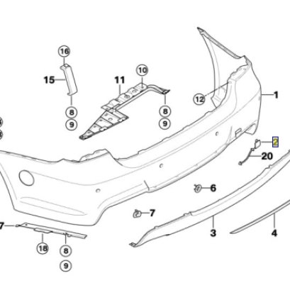 Rear Bumper Tow Eye Hook Cap Cover Part number: 51128041134 8041134