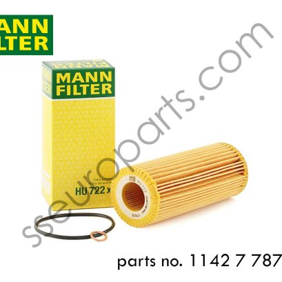 ชุดไส้กรองน้ำมันเครื่อง หมายเลขชิ้นส่วน: 11427787697 7787697 Mann Filter HU 722X