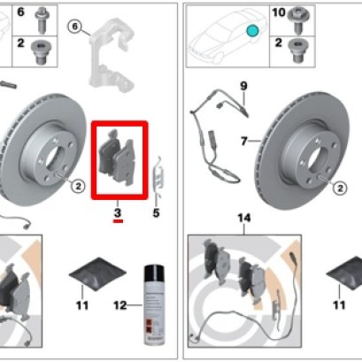 Repair kit, brake pads asbestos-free Part number: 34116858047 6858047 3411 6 858 047 TRW GDB 1882