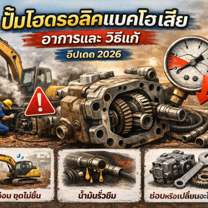 ปั๊มไฮดรอลิคแบคโฮเสีย อาการ + วิธีแก้ (อัปเดต 2026)