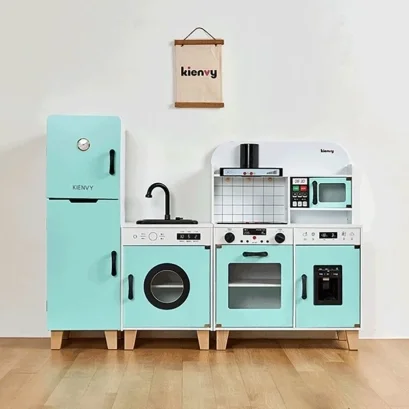 ุชุดครัวของเล่น บทบาทสมมติ ครัวเด็ก ตู้เย็น เครื่องซักผ้า งานบ้าน ครัวของเล่น : สีมิ้นท์