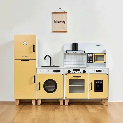 ุชุดครัวของเล่น บทบาทสมมติ ครัวเด็ก ตู้เย็น เครื่องซักผ้า งานบ้าน ครัวของเล่น : สีเหลือง