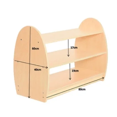 โต๊ะกิจกรรม ชั้นวางของมอนเตสซอรี่ 3 ชั้น โต๊ะเด็ก เก้าอี้ เด็ก : ชั้นวางของรูปวงรี