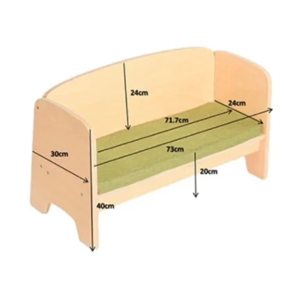 โต๊ะกิจกรรม ชั้นวางของมอนเตสซอรี่ 3 ชั้น โต๊ะเด็ก เก้าอี้ เด็ก : โซฟาเด็กสองที่นั่ง