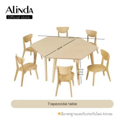 โต๊ะนักเรียนประถม (ไม่รวมเก้าอี้ไม้ยางพาราแท้) สำหรับทำการบ้าน แข็งแรง ทนทาน เหมาะสำหรับเด็กอนุบาล-ประถม