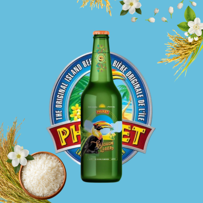Phuket Khaohom Lager Beer Bottle 330ml.