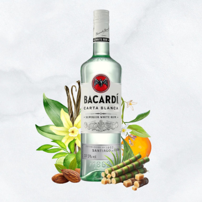 Bacardi White Rum 1000ml.