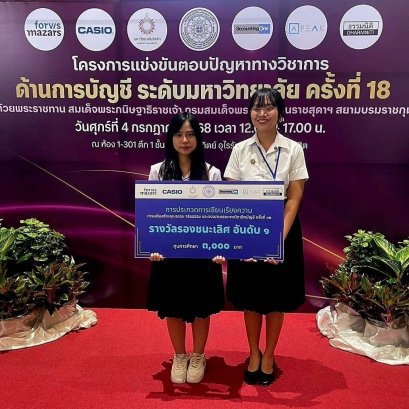 ขอแสดงความยินดีกับ นางสาวพรสวรรค์ พรหมเมือง และนางสาวรัฐนันท์ สุดใจ สาขาวิชาการบัญชี  