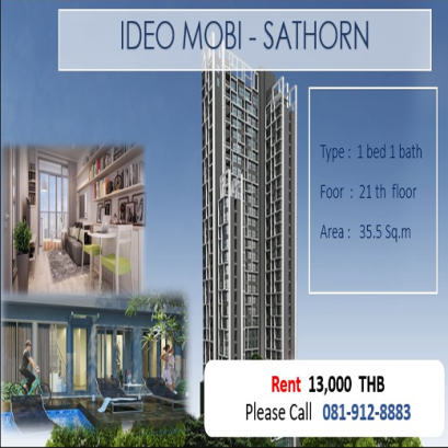 IDEO MOBI @SATHORN ไอดิโอ โมบิ สาทร ID - 61167 - 192134