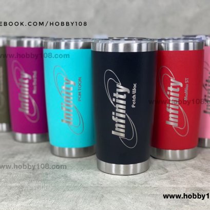 งานเลเซอร์โลโก้ แก้วเก็บความเย็น