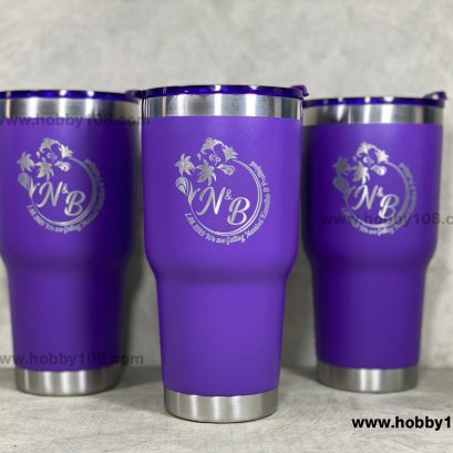 งานเลเซอร์โลโก้ แก้วเก็บความเย็น