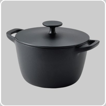 POT WITH LID, CAST IRON