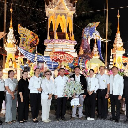 ร่วมฟังสวดพระธรรมเทศนา 1 กัณฑ์และสวดพระอภิธรรม ในงานบำเพ็ญกุศลพระราชทานเพลิงศพ พระครูโสภิต ศีลสังวร
