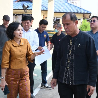 ลงพื้นที่ตรวจเยี่ยม การก่อสร้าง อาคารศูนย์พัฒนาคุณภาพชีวีตและส่งเสริมผู้สูงอายุ เทศบาลตำบลท่าเชียงทอง