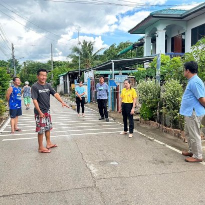 ลงพื้นที่สำรวจโครงการวางท่อระบายน้ำ แก้ปัญหาน้ำท่วมขังในชุมชน หมู่ที่ 9