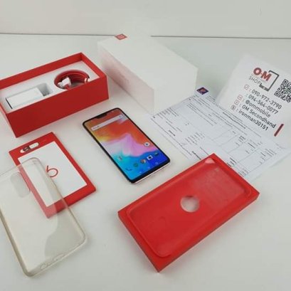 ขาย/แลก Oneplus 6 8/128 White ศูนย์ไทย สภาพสวยมาก แท้ ครบยกกล่อง ประกันศูนย์ยาวเพียง 11,900 บาท