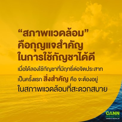 "สภาพแวดล้อม" คือกุญแจสำคัญในการใช้กัญชาได้ดี