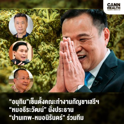 “อนุทิน”เซ็นตั้งคณะทำงานกัญชาเสรีฯ “หมอธีระวัฒน์”นั่งประธาน “ปานเทพ-หมอนิรันดร์”ร่วมทีม