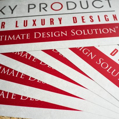 พิมพ์แผ่นอลูมิเนียม แผ่นโลหะ แผ่นสแตนเลส พิมพ์ลายลงบนแผ่นอลูมิเนียมสีเงิน  ลาย SKY PRODUCT