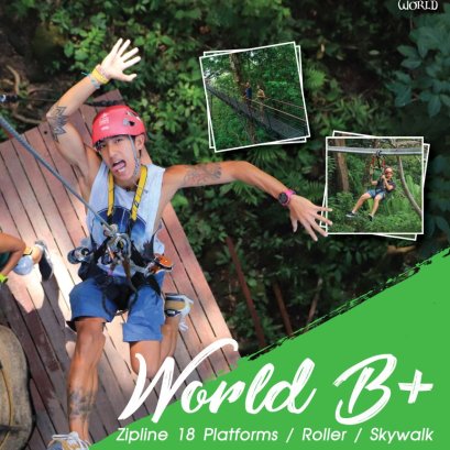 A010 : World B + (  Zipline 18  Platforms + Roller + Sky Walk + Set Menu lunch )