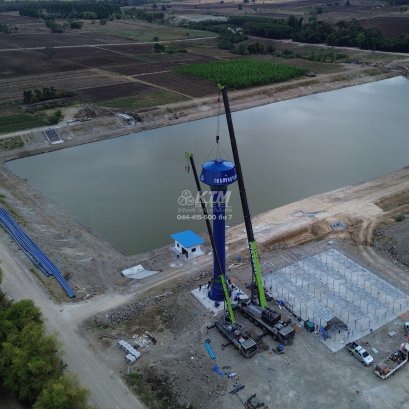 งานผลิตและติดตั้งถังแชมเปญเก็บน้ำ ขนาด 300 ลบ.ม. สูง 30 ม. เก็บน้ำ 300,000 ลิตร ที่ จ.สระแก้ว