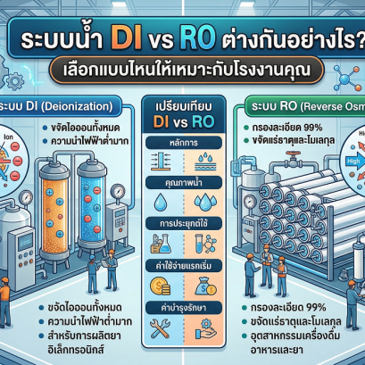 ระบบน้ำ DI vs RO ต่างกันอย่างไร เลือกแบบไหนให้เหมาะกับโรงงานคุณ