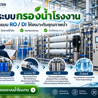 ติดตั้งระบบกรองน้ำโรงงาน ออกแบบ RO/DI ให้เหมาะกับคุณภาพน้ำ